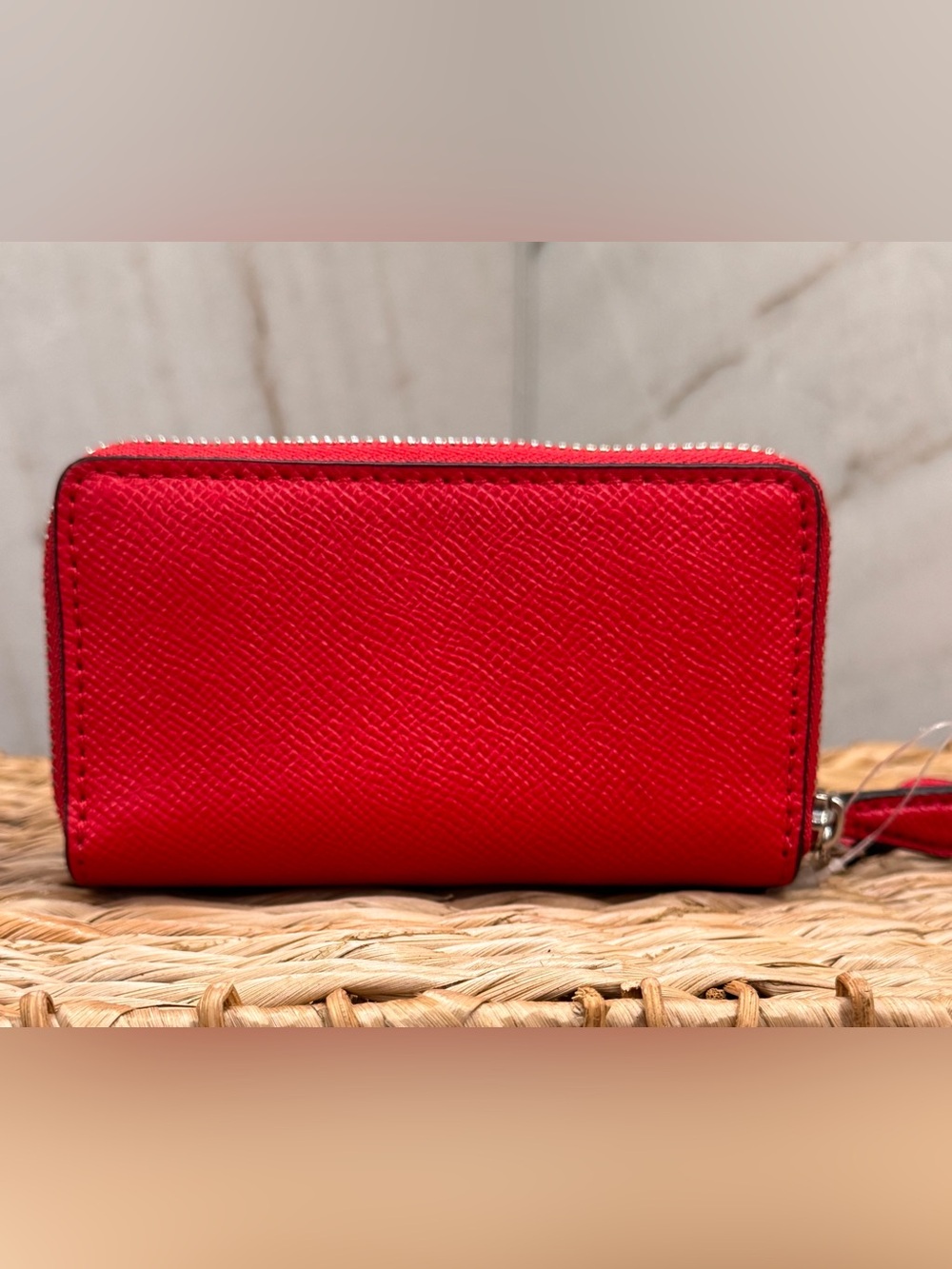Coach Red Leather and Silver Double Zip-Around Wallet NEW! - Picture 6 of 12